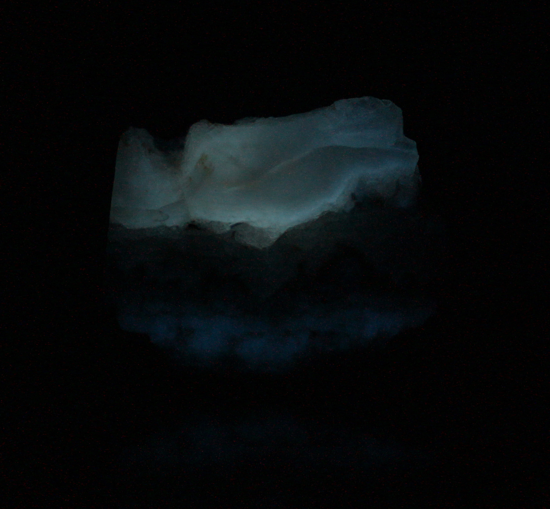 Afterglow after exposure to midwave UV light.