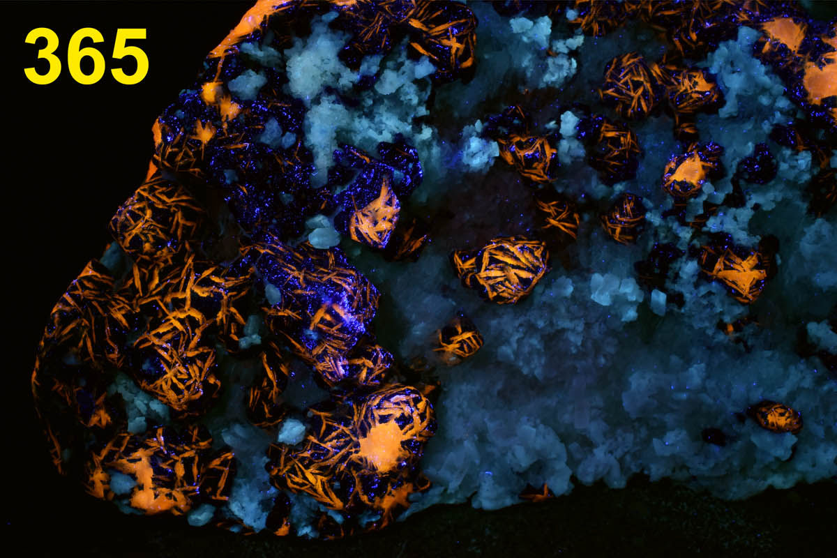 Fluorescence under longwave UV light.