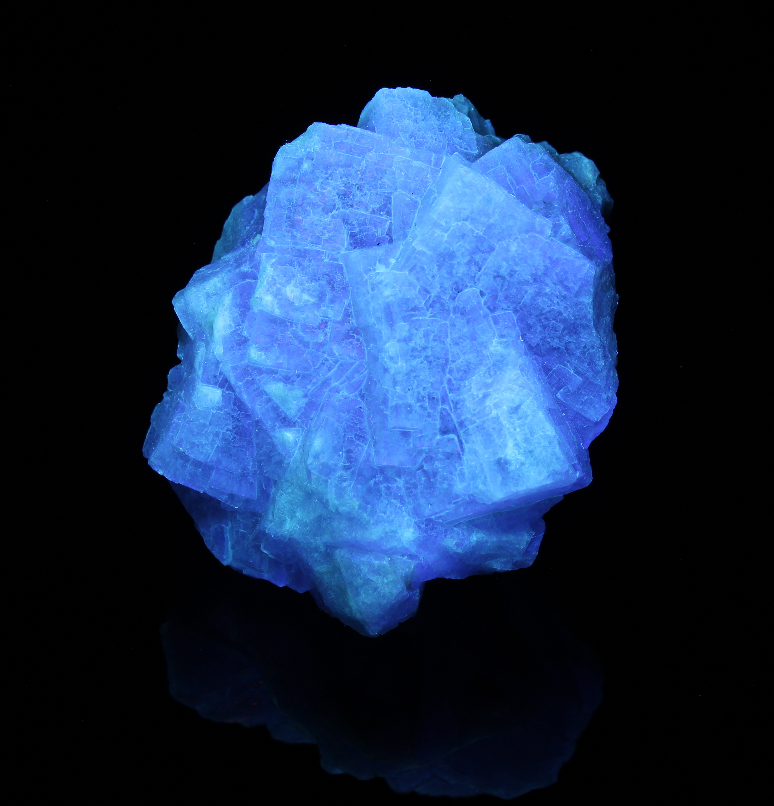 Fluorescence under longwave UV light.