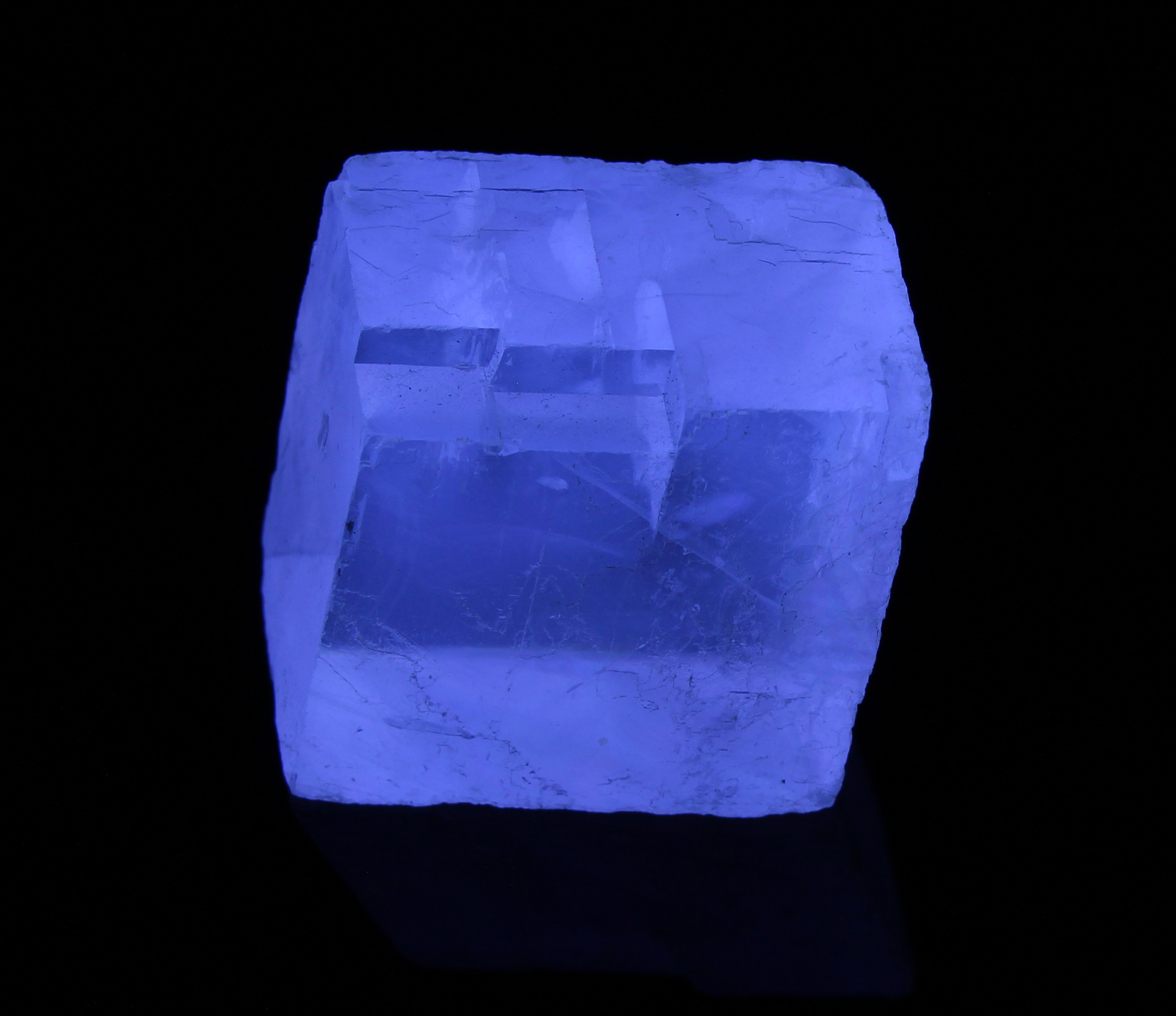 Fluorescence under shortwave UV light.