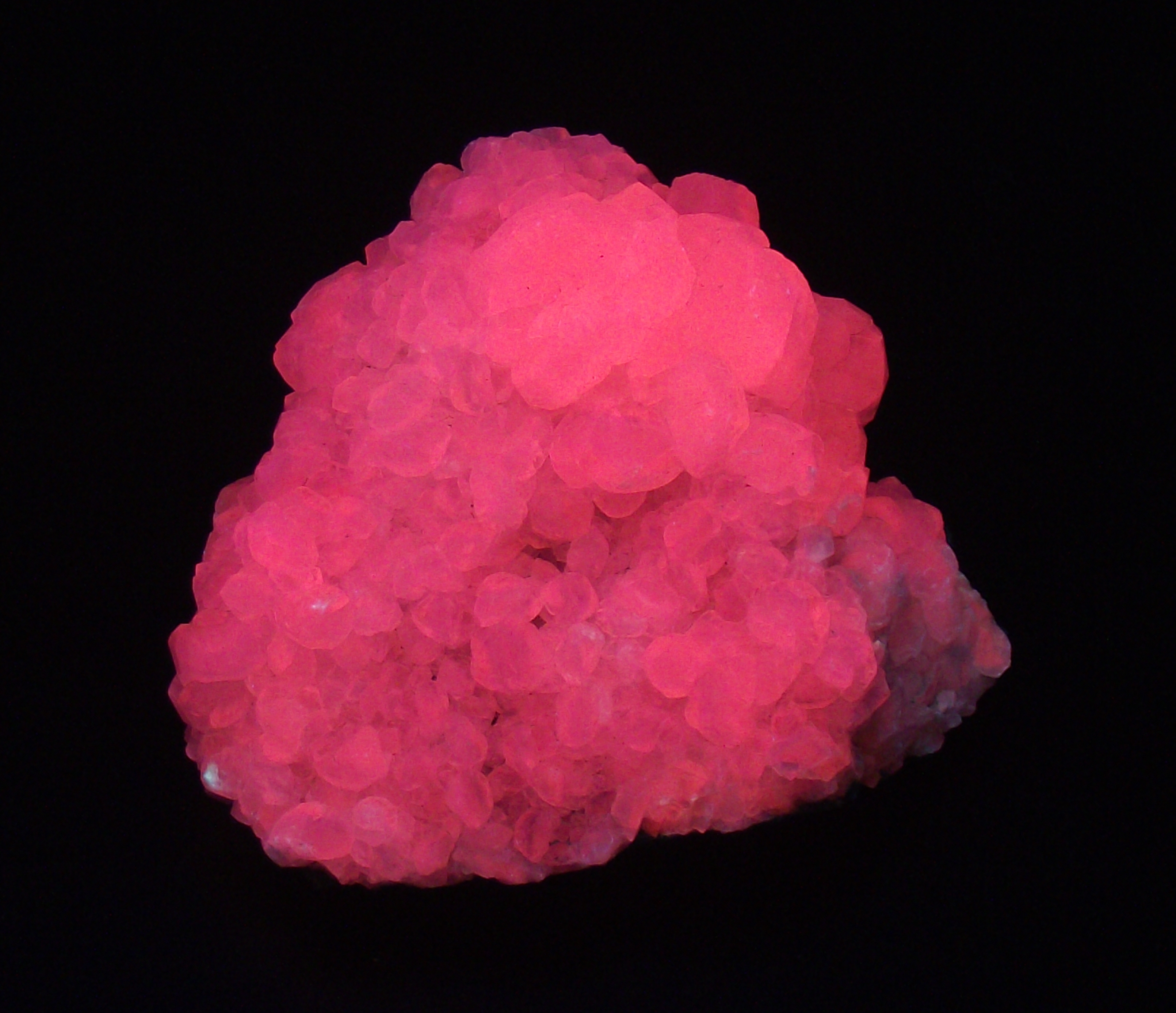 Fluorescence under midwave UV light.