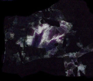 Afterglow after exposure to shortwave UV light.