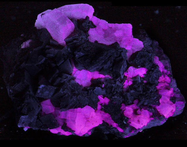 Fluorescence under shortwave UV light.