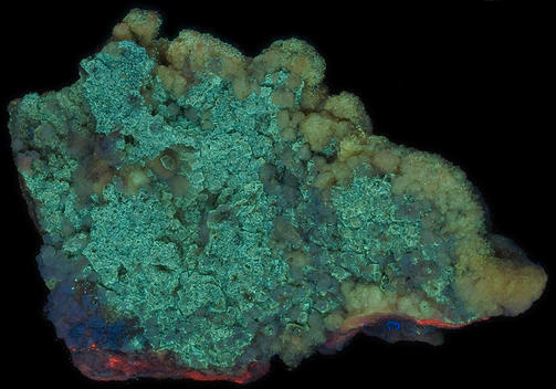Fluorescence under shortwave UV light.