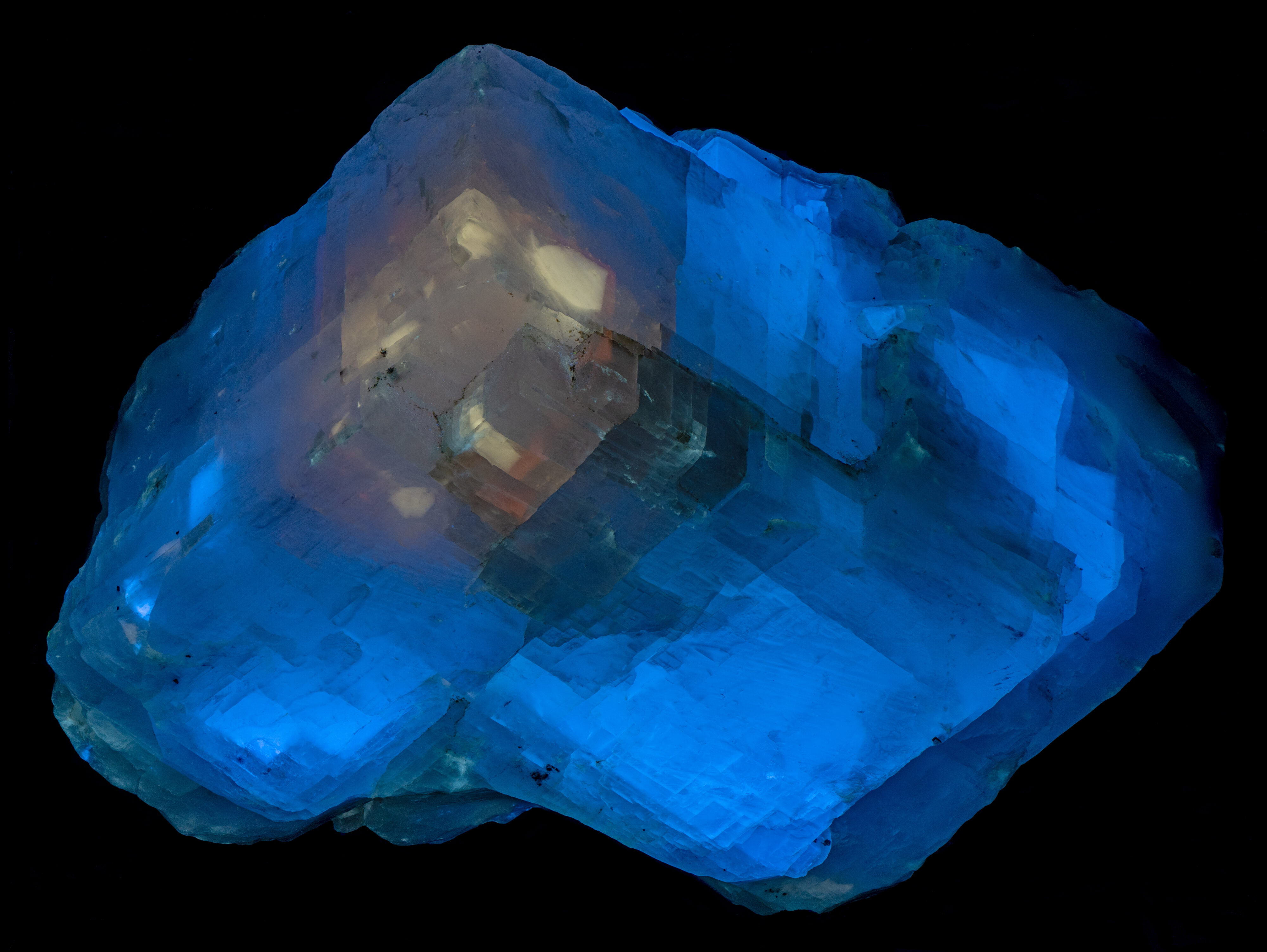 Fluorescence under shortwave UV light.
