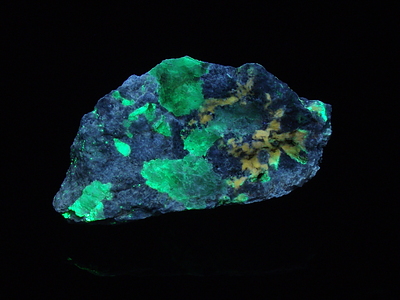 Fluorescence under midwave UV light.