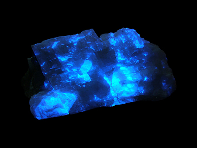 Afterglow after exposure to shortwave UV light.