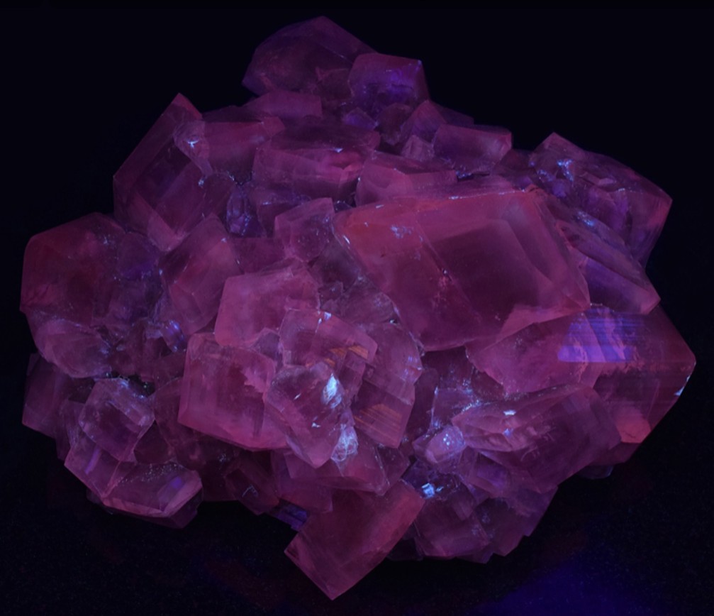 Fluorescence under shortwave UV light.