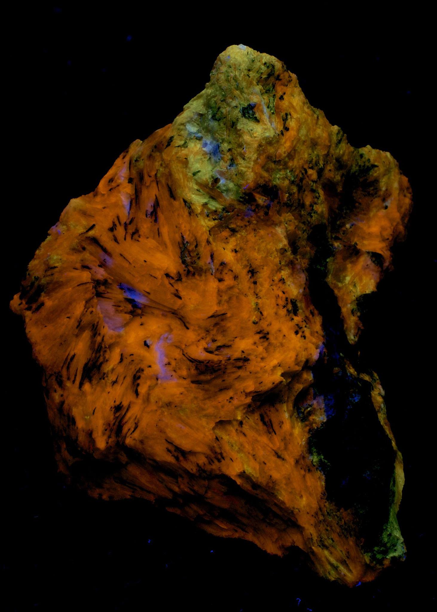 Fluorescence under midwave UV light.