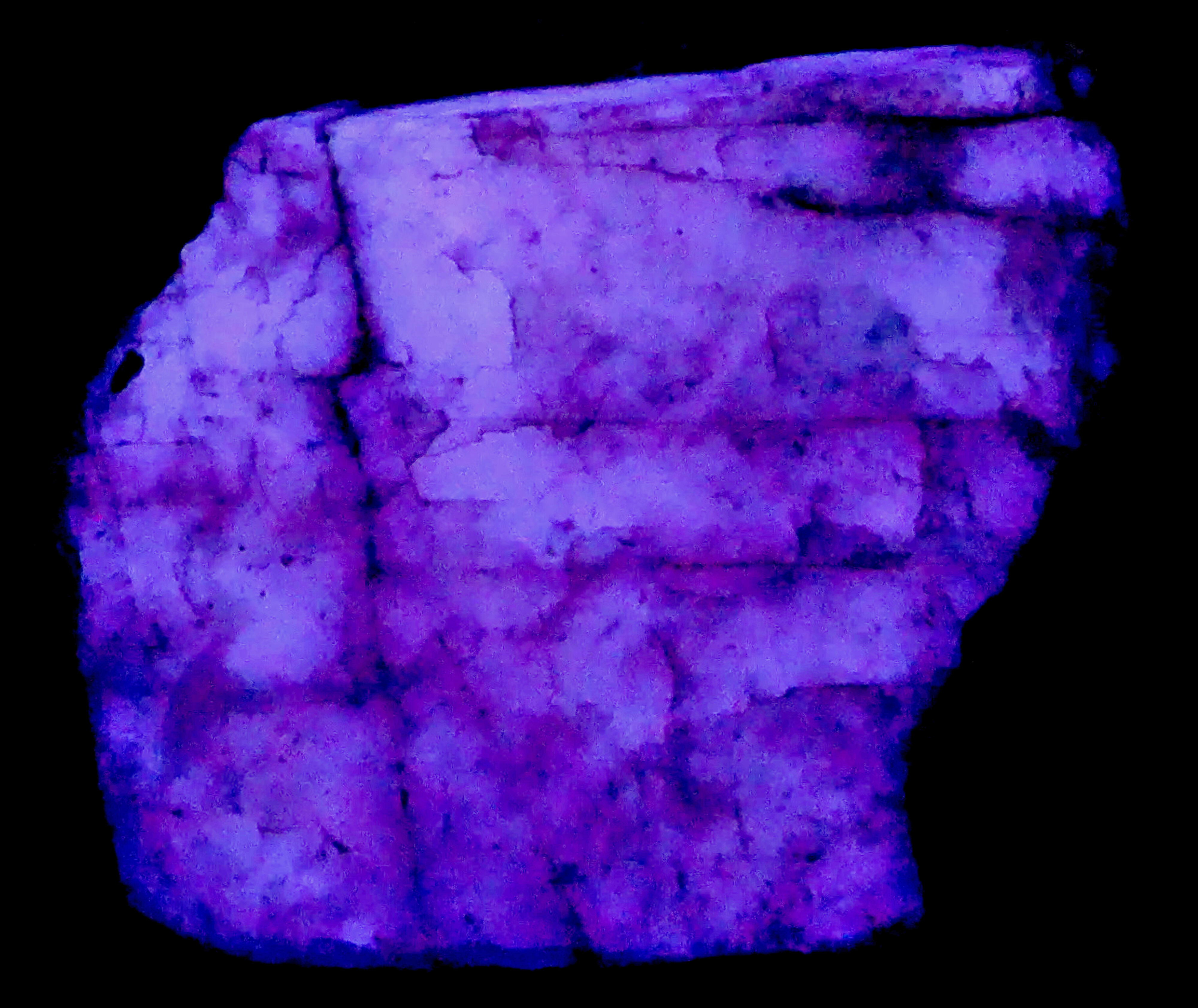 Afterglow after exposure to midwave UV light. Brief Intense Phosphorescence (BIP).