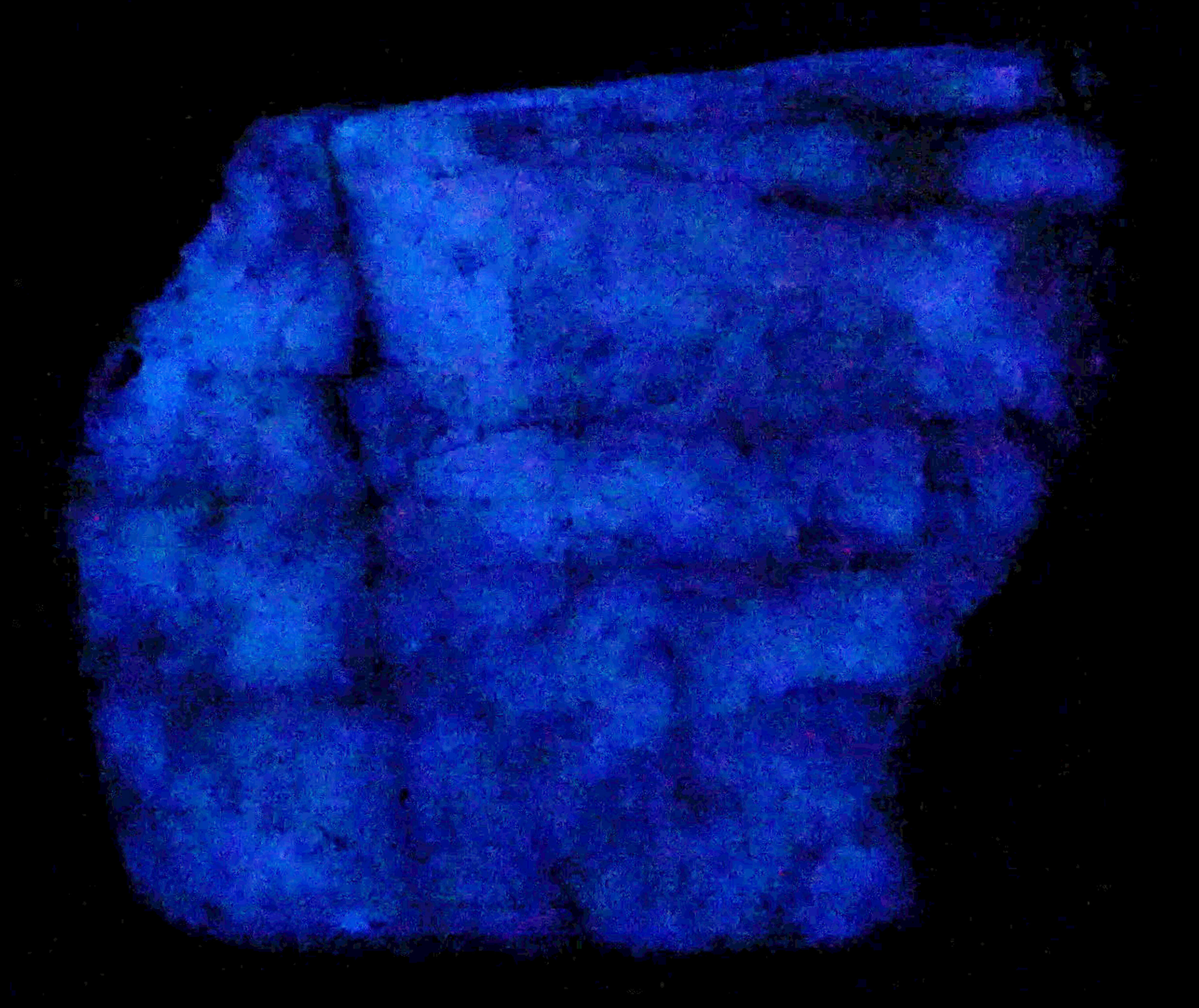 Afterglow after exposure to midwave UV light. After 1 second.